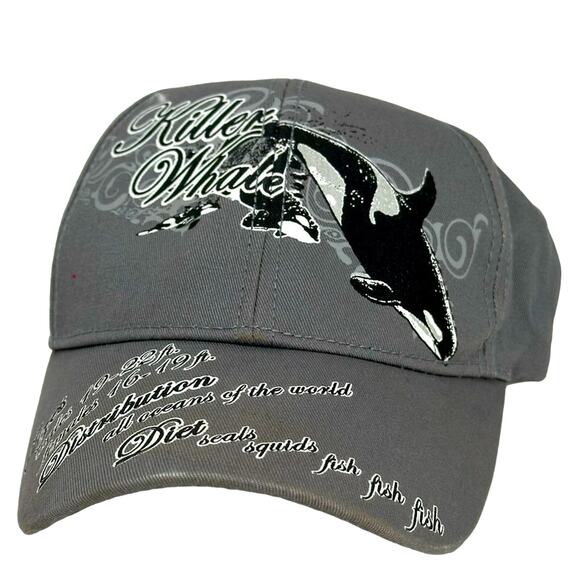 Vintage Seaworld Adventure Prks Orca Killer Whale Ball Cap - Picture 1 of 7